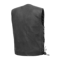 Top Shot Men's Motorcycle Western Style Leather Vest FMM601BM