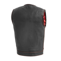 Bandit Men's Leather Motorcycle Vest FIM63CDM-6BR