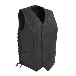 Deadwood Men's Motorcycle Western Style Leather Vest FIM644CPM