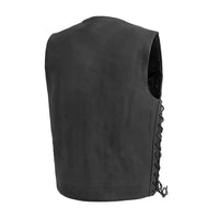 Deadwood Men's Motorcycle Western Style Leather Vest FIM644CPM