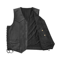 Deadwood Men's Motorcycle Western Style Leather Vest FIM644CPM