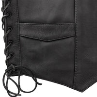 Deadwood Men's Motorcycle Western Style Leather Vest FIM644CPM