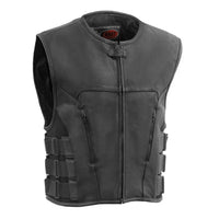 Commando Men's Leather Swat Style Motorcycle Vest FIM645CSL