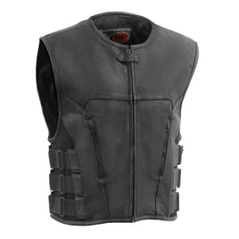 Commando Men's Leather Swat Style Motorcycle Vest FIM645CSL