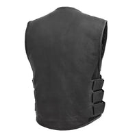 Commando Men's Leather Swat Style Motorcycle Vest FIM645CSL