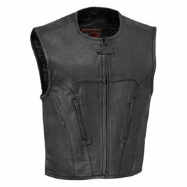 Raceway - Men's Motorcycle Perforated Leather Vest FIM647CDM