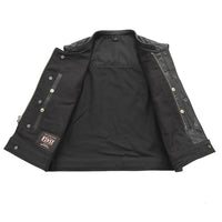 Lowrider Men's Motorcycle Leather/Twill Vest FIM650TW
