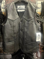 Rancher - Men's Motorcycle Western Style Leather Vest FIM652CDM