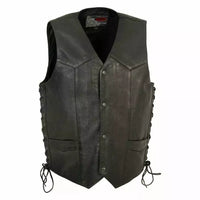 Rancher - Men's Motorcycle Western Style Leather Vest FIM652CDM