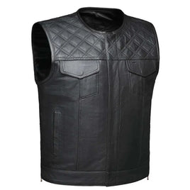 Diamond Lowcut – Men’s Diamond Stitch Leather Vest with Bold Style 6638.SV