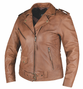 Ladies Brown Leather Jacket 6832.ANT