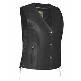 Shirly - Ladies Reflective Wing Leather Vest 6879.RF