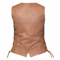 Leah - Ladies Brown Leather Vest 6897.ANT