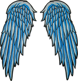 Large Aqua Blue Angel Wings Patch