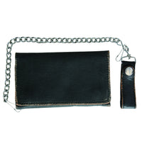 Black Trifold Biker Leather Wallet 9055.00