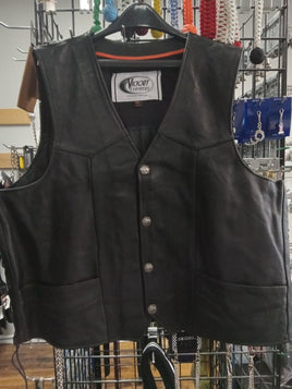 Men's Leather Vest Classic with buffalo nickels 0331.BF