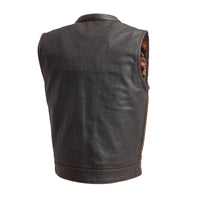 The Cut Men's Motorcycle Leather Vest FIM694PM B / O