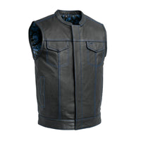 The Cut Men's Motorcycle Leather Vest FIM694PM B / BL