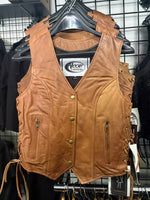 Leah - Ladies Brown Leather Vest 6897.ANT