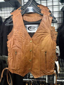 Leah - Ladies Brown Leather Vest 6897.ANT