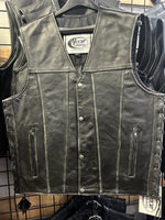 Men's Leather Vest with Carry Concealed Pockets 2611.AGR