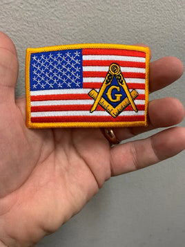 American Flag with Mason Emblem Patch