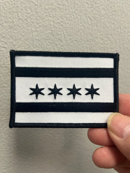 City of Chicago Flag Patch ( Black -White )
