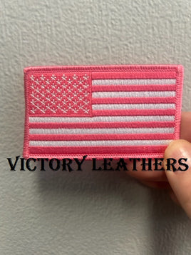 Pink & White American Flag Patch