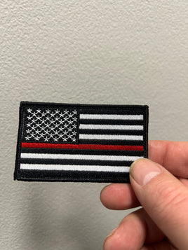 American Flag with Red Line patch