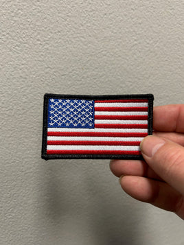 American flag patch with black boarder 3.25" X 2"