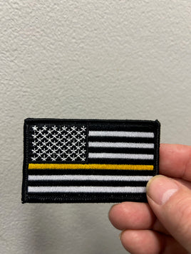 American Flag with Yellow line patch