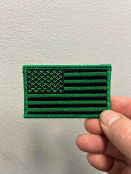 American Flag patch Kelly Green & Black