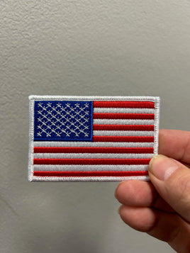 American Flag patch with white boarder 3.25" X 2.25"