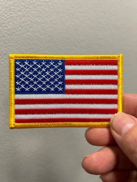 Wholesale Patches American Flag patch yellow boarder 3.5" X 2.25