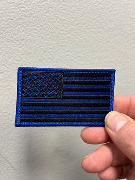 American Flag Patch Blue - Black 3.25" X 2"