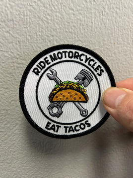 Ride motorcycles eat tacos patch