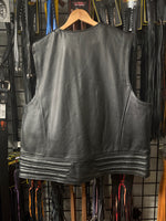 Men's Leather Vest with front Zipper and Snap Closure Size FIM626CSL