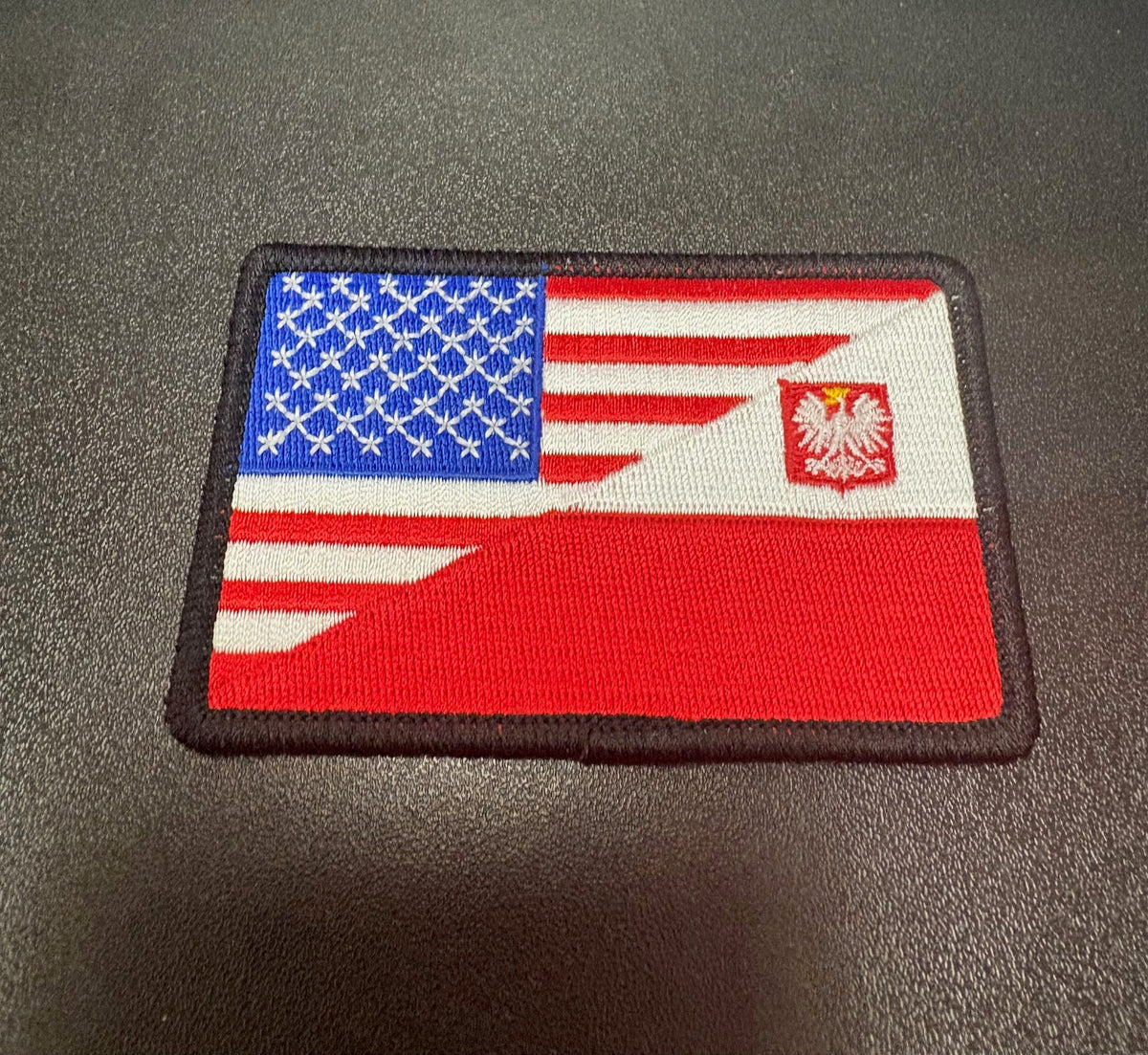 American / Polish Flag Patch 3.5