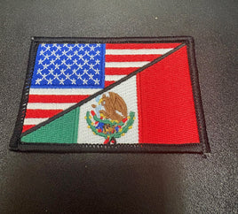 American / Mexican Flag Patch 3.5" X 2.25"