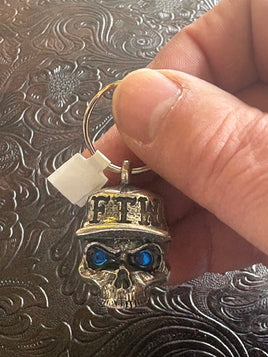 FTW Skull Hat Blue Rhinestone Biker Bell