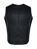 Women Zipper Front Vest with Bling, Conceal Carry Pockets, Naked Cowhide Leather
