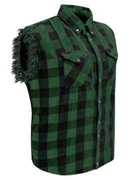 Men's Sleeveless flannel shirt Black - Green