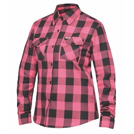 TW255.22 - Ladies Black and Pink Flannel Shirt
