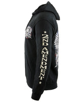 Biker Clothing Co. BCC118000 Men's Black '2nd Amendment Fought and Paid For' Motorcycle Skull Hoodie