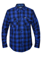 Men's Blue and Black Flannel Shirt