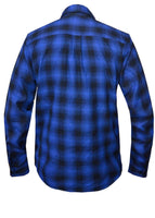 Men's Blue and Black Flannel Shirt