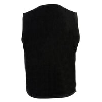 Milwaukee Leather DM1310 Men's Black Classic Denim Western Style Cowboy Biker Vest w/ Snap Button Closure