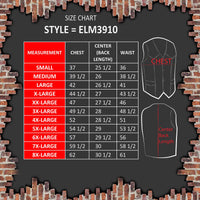 Event Leather ELM3910 Black Motorcycle Leather Vest for Men w/ Dual Closure - Riding Club Adult Motorcycle Vests