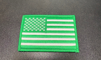 Green & White American Flag Patch