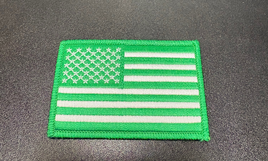 Green & White American Flag Patch